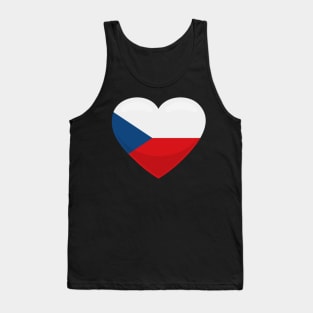 Czech Republic Flag Heart Tank Top